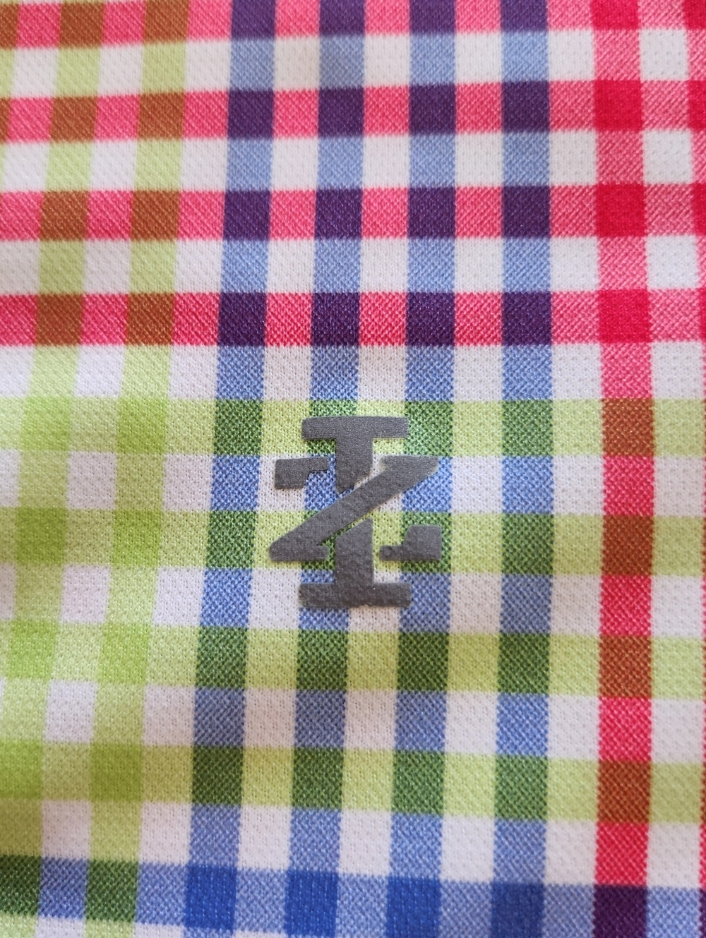 Izod Multicolor Plaid Golf Polo with Light Blue Collar Size Xlarge - Picture 3 of 12